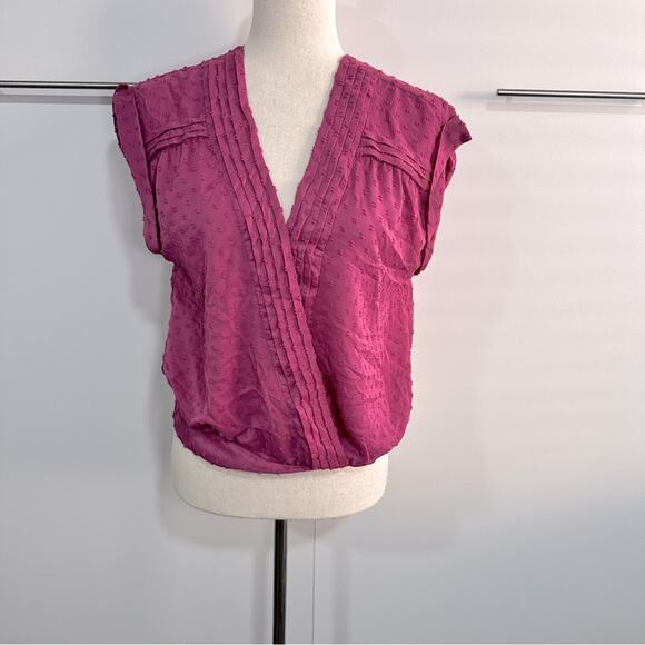Mason & Belle Size M Mauve Business Casual Dot Blouse Top NWT Textured Career - Picture 1 of 12